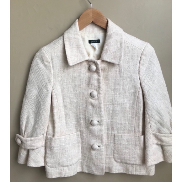 J. Crew Jackets & Blazers - J Crew Women’s White Cropped Jacket Size 2
